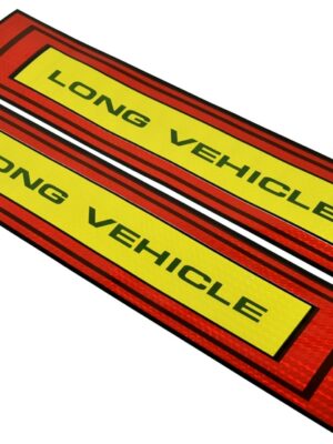 Set sticker reflectorizant pentru camion ” LONG VEHICLE ” 50 x 10cm